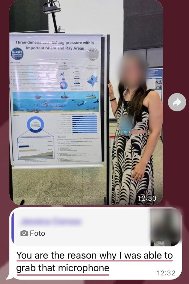 Mensagem de aluno: Apresentação em congresso internacional